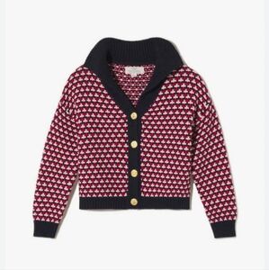 Trovata Red and White Patterned Cardigan